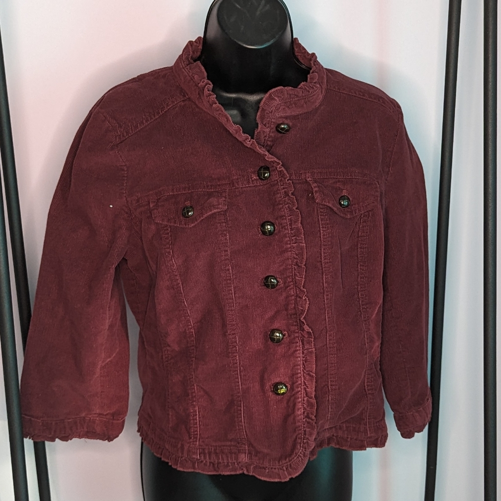 British Khaki corduroy maroon jacket